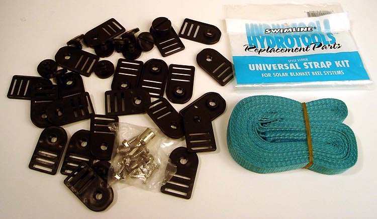 Universal strap replacement kit for bubble cover reels